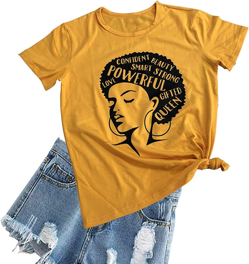 Afro Powerful Woman T-Shirt Strong Confident Queen T-Shirt