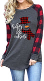 Christmas Shirt for Women Baby It's Cold Outside Long Sleeve Blouse