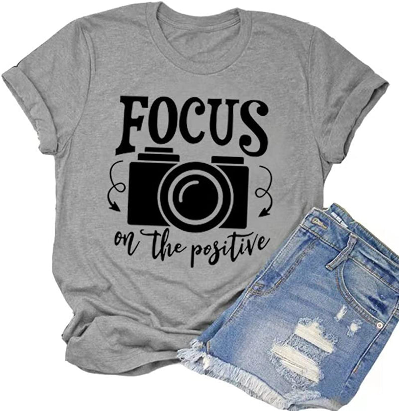 Focus On The Positive T-Shirt for Women Positive Graphic Shirt