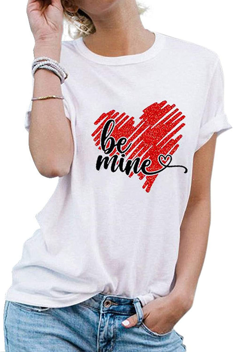 Women Be Mine Heart T-Shirt Graphic Shirt for Women