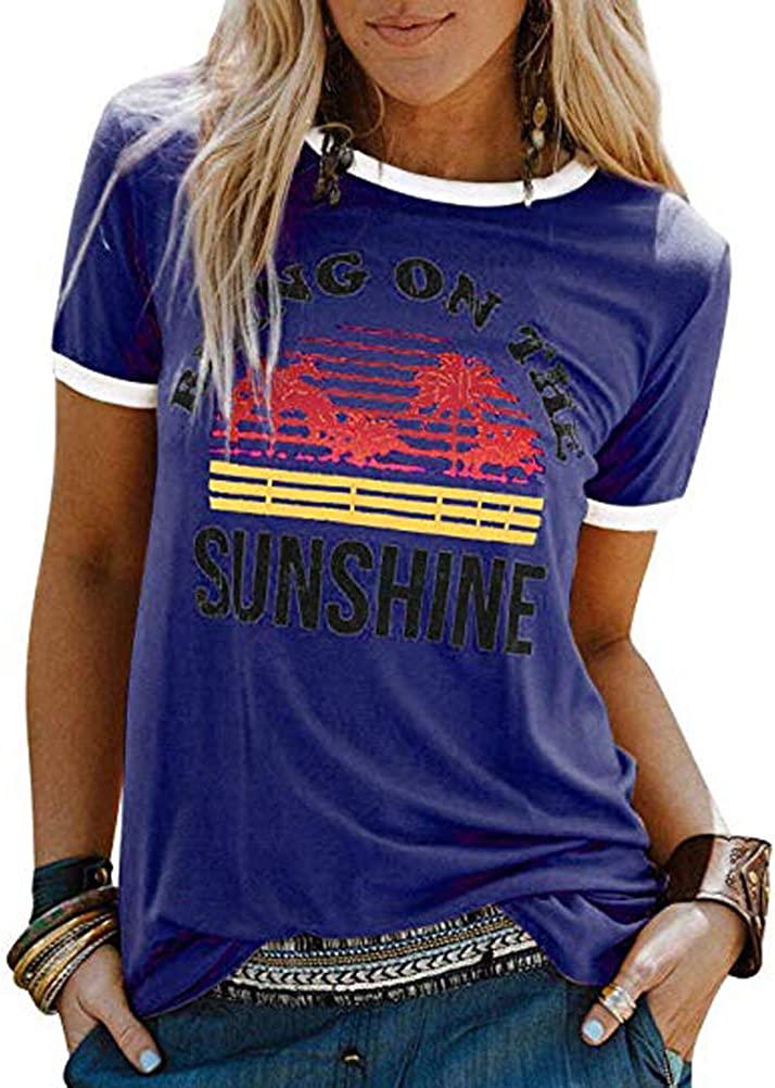 Women Bring On The Sunshine T-Shirt Women Graphic T-Shirt Women Top