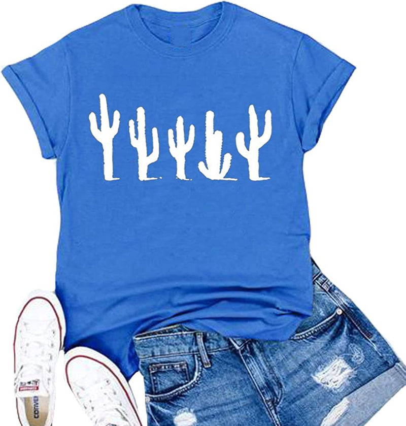 Women Cactus T-Shirt Cute Graphic Shirt