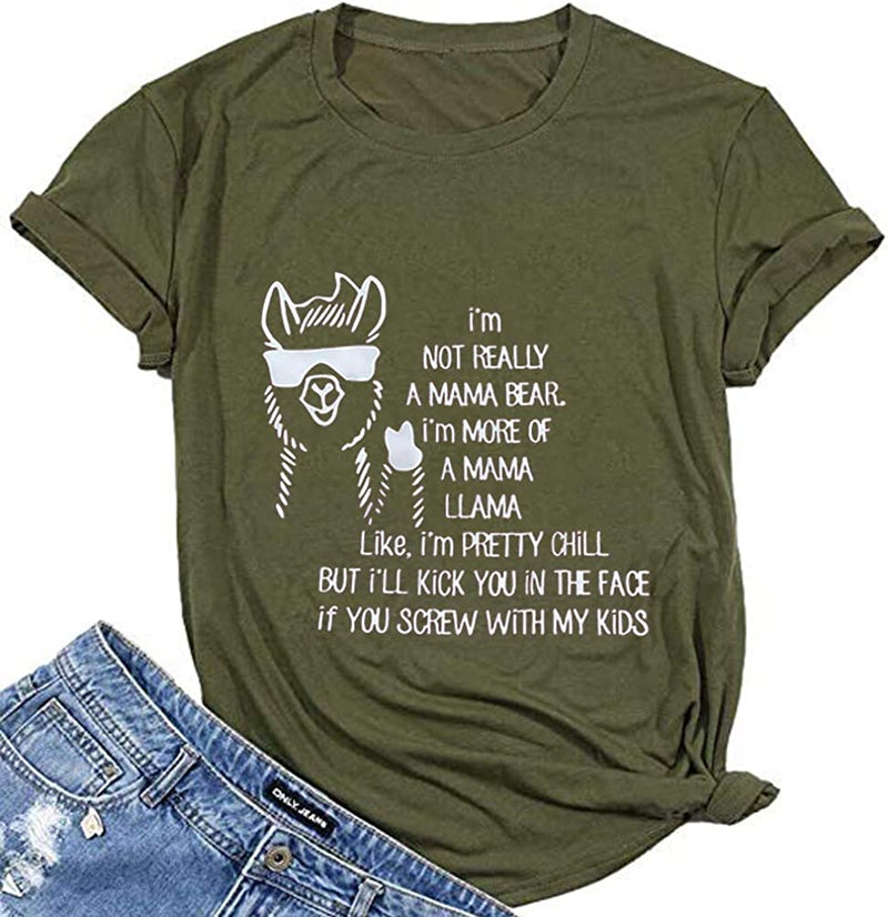 Women Funny Mama Llama T-Shirt