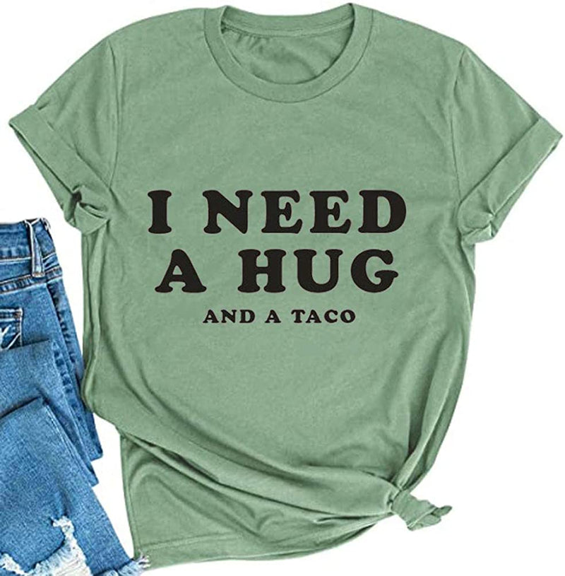 FZLYE Womens I Need A Huge Glass of Wine T-Shirt Short Sleeve Taco Tees Margarita Shirt Funny Drinking Tops (Small,A3Green)