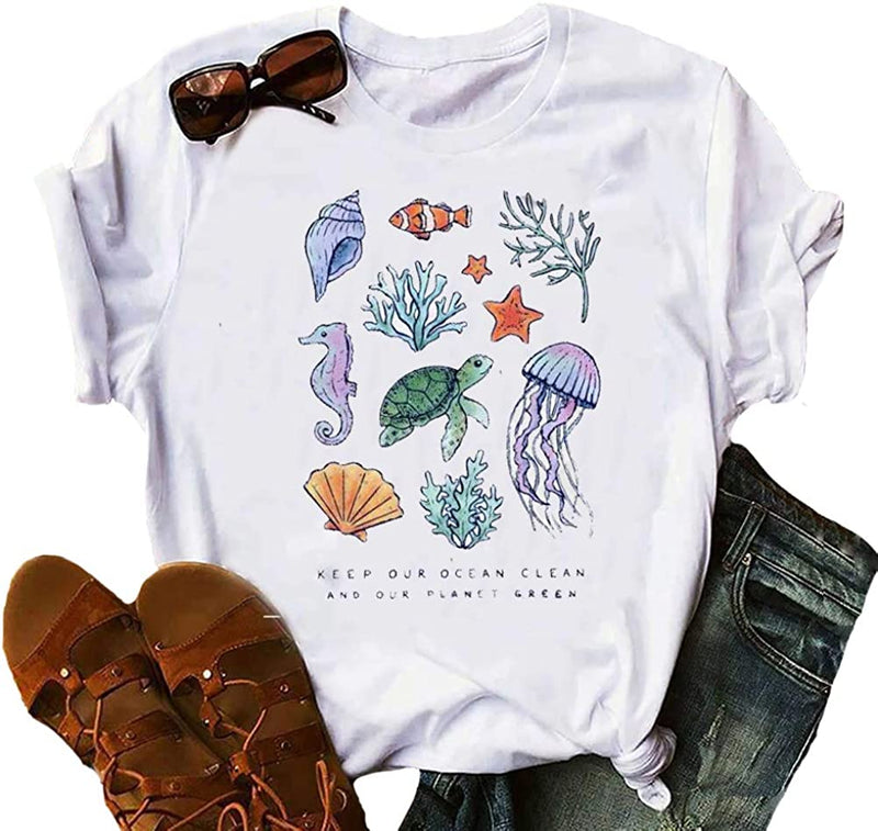 Women Keep Our Ocean Clean and Our Planet Green T-Shirt