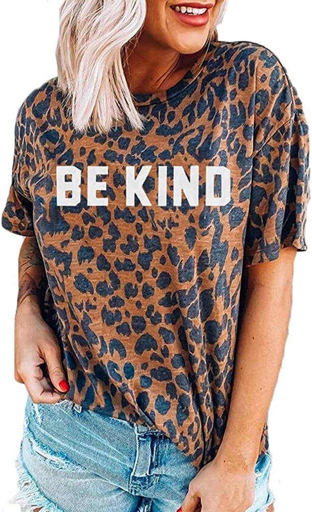 Women Leopard Be Kind T-Shirt Leopard Shirt