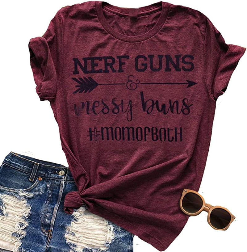 Women Messy Buns Mom of Both T-Shirt