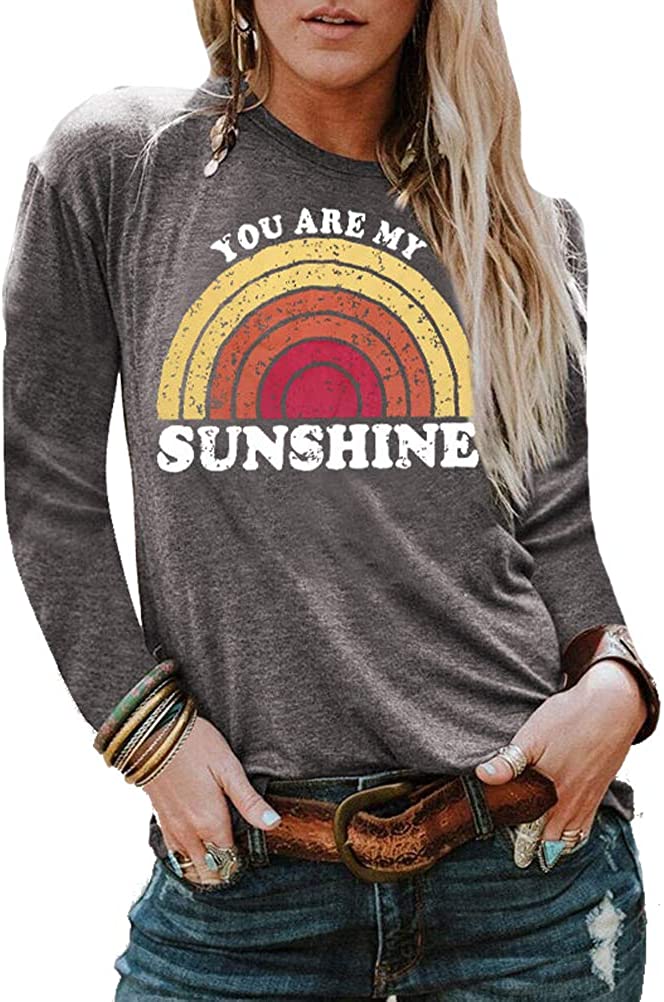 Women You are My Sunshine Blouse Rainbow Shirt