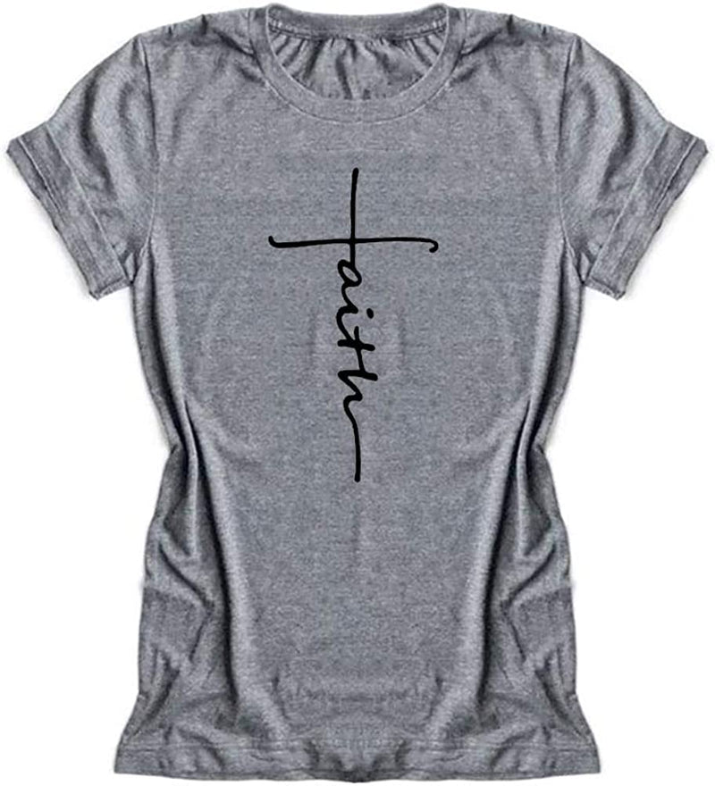 Women Cross Faith Blessed Jesus T-Shirt Christian Shirt