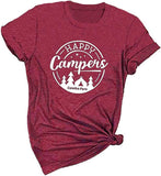 Damen Happy Camper T-Shirt Camping Shirt