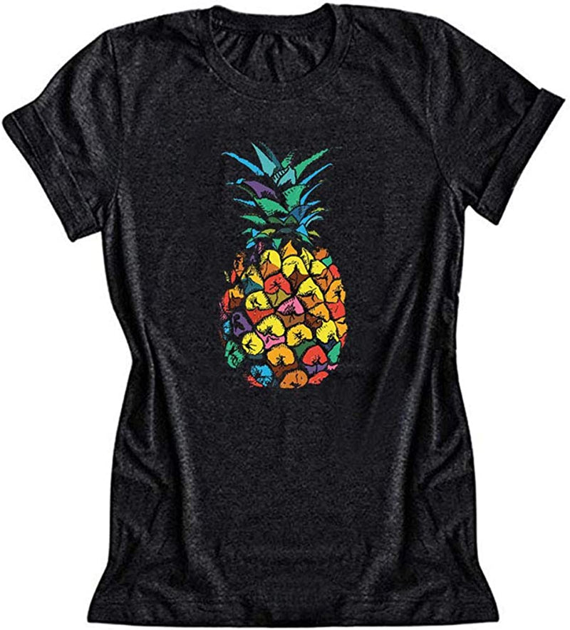 Women Colorful Pineapple T-Shirt