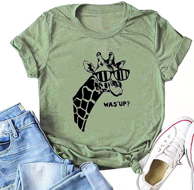 Women Giraffe was Up T-Shirt Giraffe Shirt