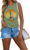 Women Hello Summer Pineapple Tank Tops