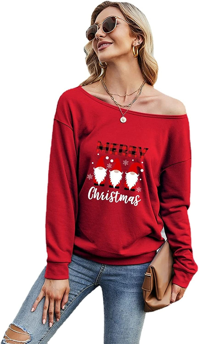 Women Merry Christmas Fashion Shirt Christmas Gnomes Graphic Blouse