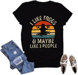 Sunset Frog Shirt Women I Like Frogs and Maybe 3 People Graphic Tees