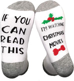 Women If You Can Read This I'm Watching Christmas Movies Funny Socks