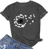 Women Love Dandelion Graphics Tee Shirt Graphic Tee Women