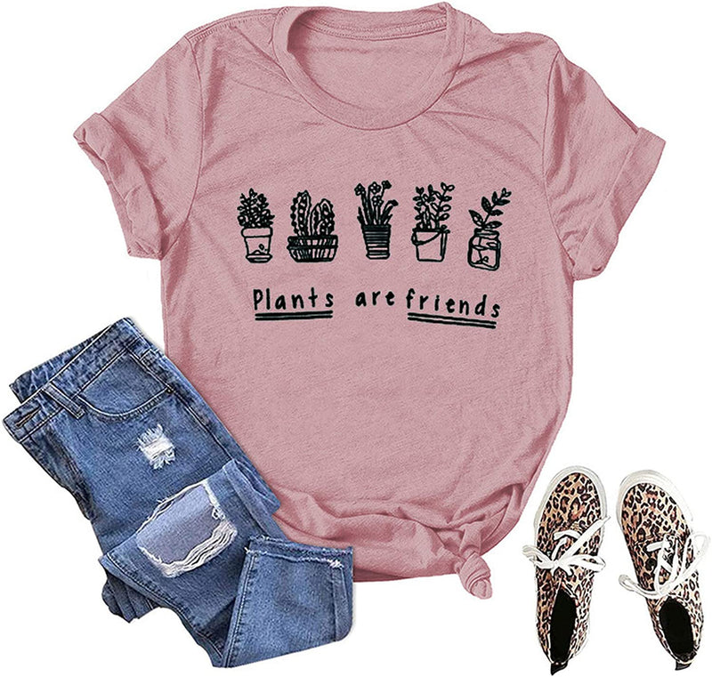 Women Plants are Friends T-Shirt Plant Graphic Shirt