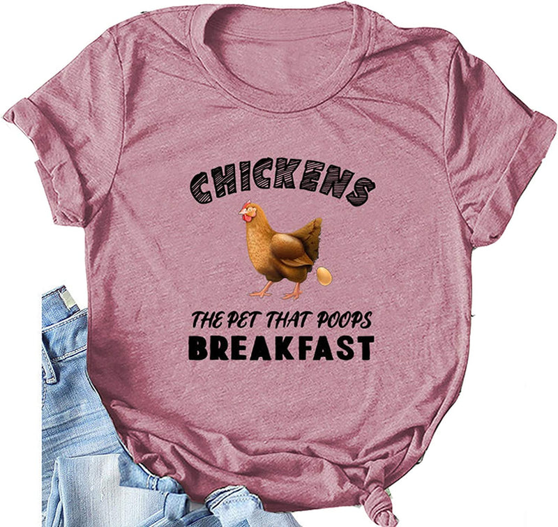 Women Chickens The That Poops Breakfast T-Shirt Cute Chicken Buffs Tee Gift