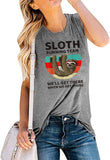 Women Sloth Hiking Team Shirt Cute Sloth Graphic Shirt