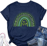 Shamrock Rainbow Tee Women St Patricks Day Gift Shirt