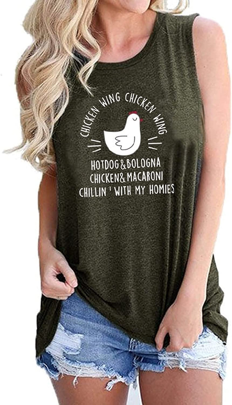 Women Chicken Wing Hotdogs and Bologna T-Shirt Funny Chicken Shirt for Women