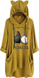 Pecker Shirt for Women Just A Girl Who Loves Peckers 3/4 Sleeve Knitting Hoodies with Pockets