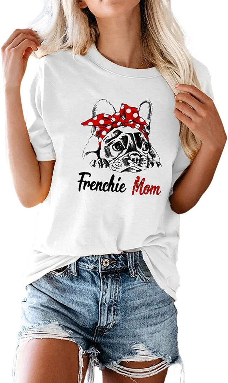 Women Frenchie Mom T-Shirt Dog Mom Shirt