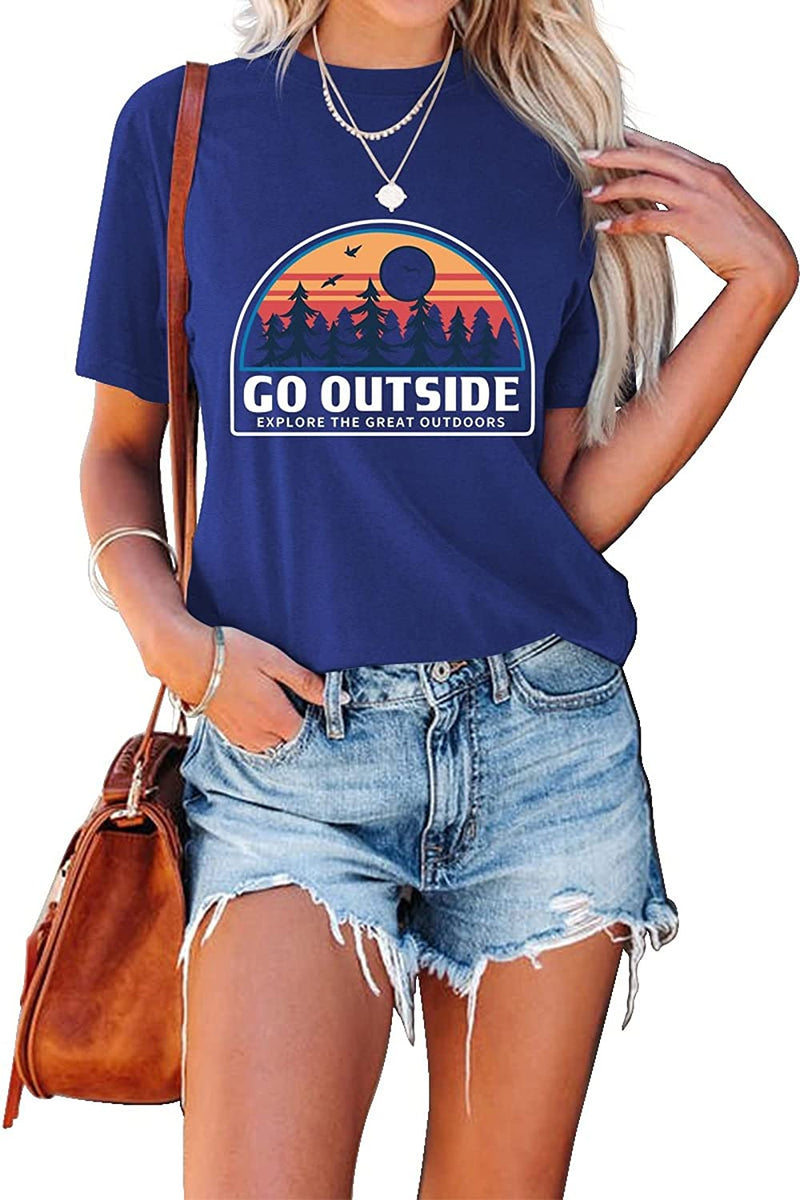 Go Explore Shirt for Women Hiking Camping Mountain T-Shirt