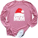 Women Mom Santa Hat Shirt Santa Blouse