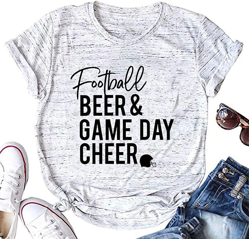 Women Football Beer & Game Day Cheer T-Shirt