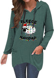 Fleece Navidad Hoodies Women Holiday Xmas Shirt Christmas Tops