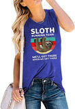 Women Sloth Hiking Team Shirt Cute Sloth Graphic Shirt