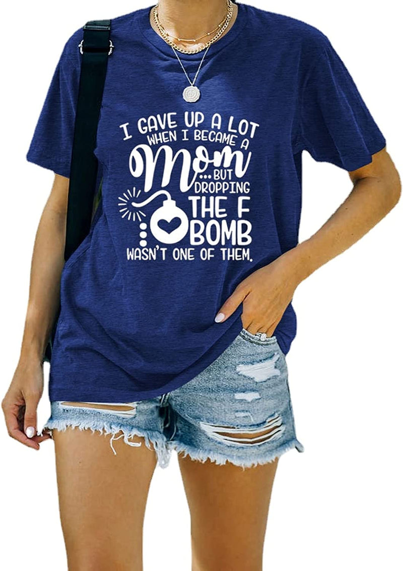 Women Funny New Mom Shirt F-Bomb Mom Tees