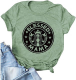 Women Blessed Mama Shirt Gift for Mom