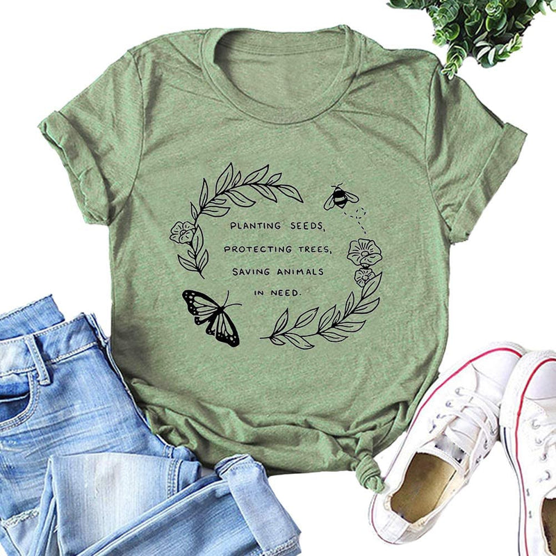 Planting Seeds Protecting Trees T-Shirt Women Bee Shirt
