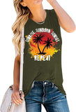 Women Sunrise Sunburn Sunset Repeat Shirt Beach Shirts for Women