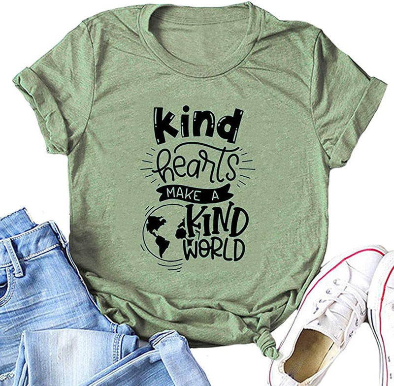Women Kind Hearts Make A Kind World T-Shirt Be Kind Shirt
