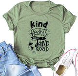 Women Kind Hearts Make A Kind World T-Shirt Be Kind Shirt