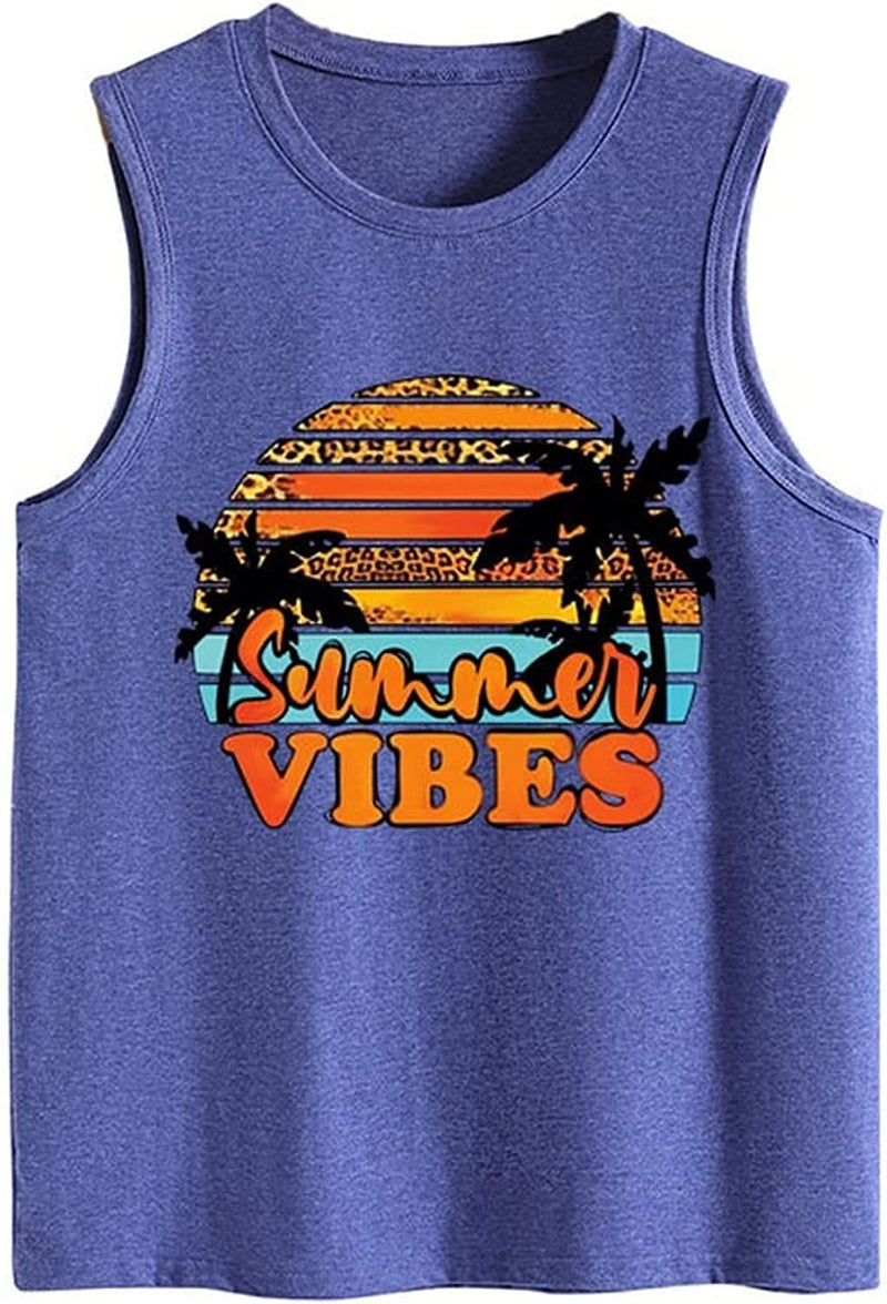 Vibes d'été débardeurs femmes vie Positive vacances citation vacances d'été mignon chemise de plage