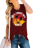 Women Sunrise Sunburn Sunset Repeat Shirt Beach Shirts for Women