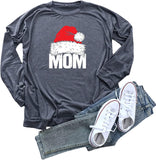 Women Mom Santa Hat Shirt Santa Blouse