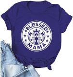 Women Blessed Mama Shirt Gift for Mom