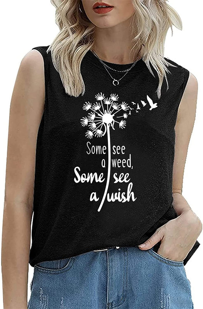 Women Wish Tank Some See A Weed Others See A Wish T-Shirt Weed Lover Shirt