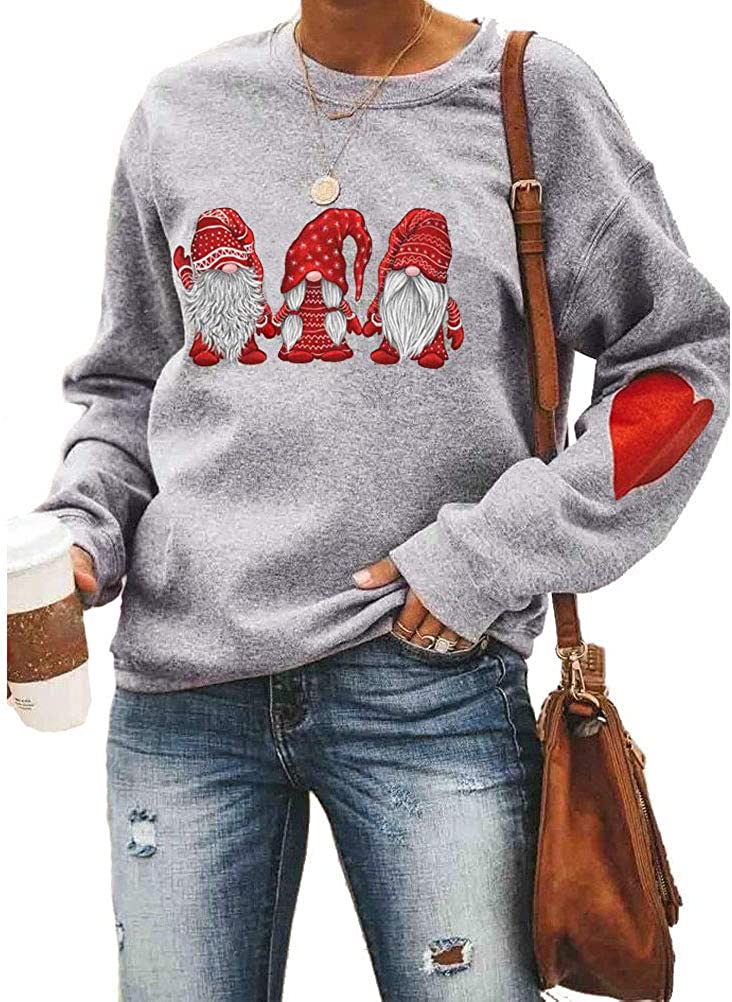 Women Long Sleeve Santa Sweatshirt Christmas Shirt