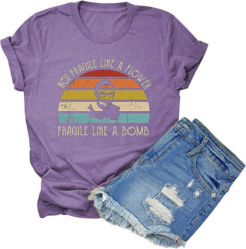 Women Not Fragile Like A Flower Fragile Like A Bomb T-Shirt