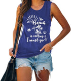 Women Beach is Calling & I Must Go Sleeveless Shirt for Women Beach Tank Top