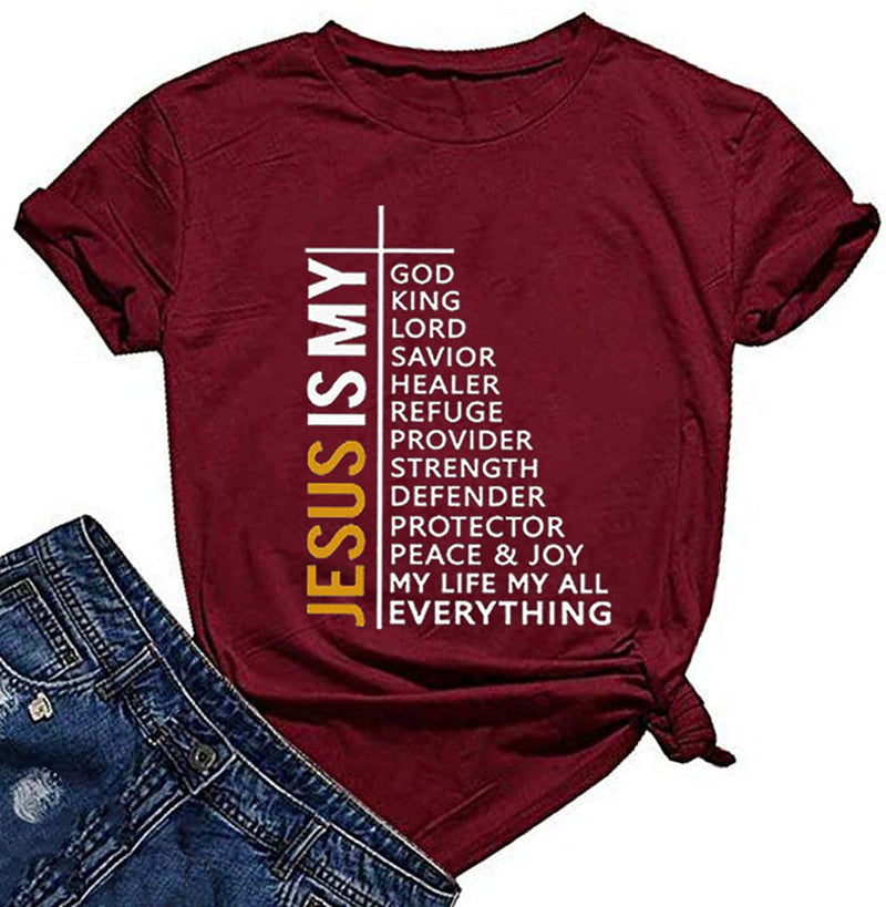 Women Jesus is My God My King My Lord T-Shirt Christian Church Shirt