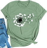 Women Love Dandelion Graphics Tee Shirt Graphic Tee Women