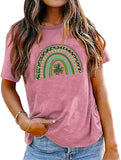 Shamrock Rainbow Tee Women St Patricks Day Gift Shirt